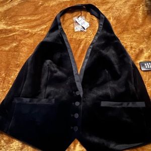 Velvet bow tie vest